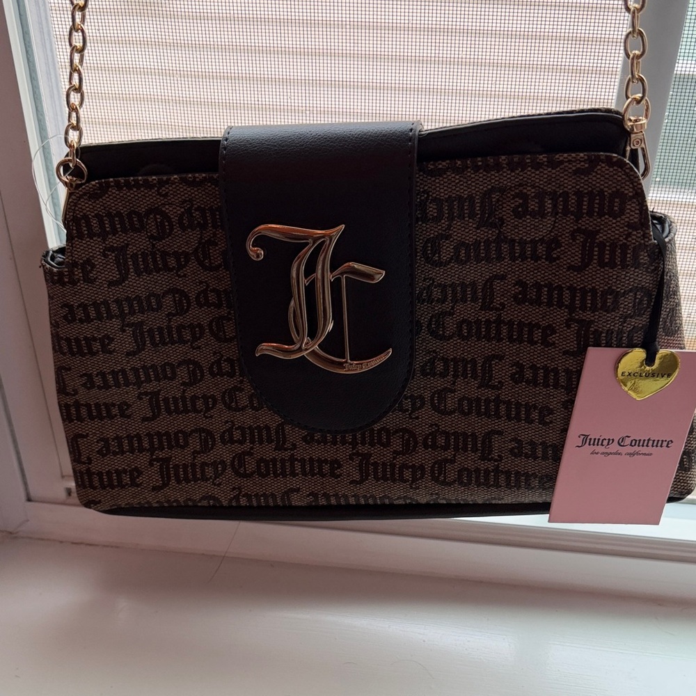 Juicy Couture Black and Tan Crossbody Bag